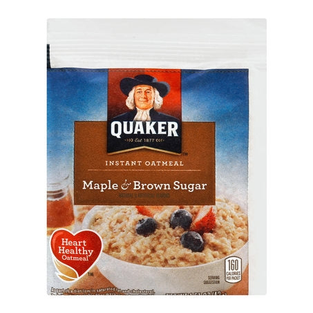 Wholesale Quaker Case Individual Maple Brown Sugar Oatmeal Packets- Bulk