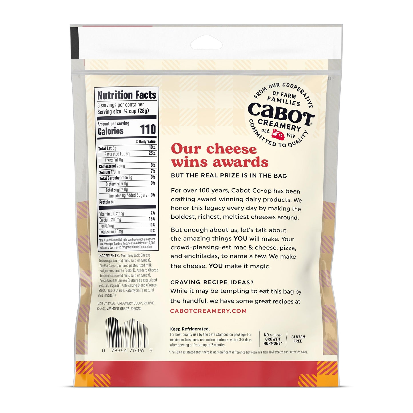 Wholesale Cabot 4 Cheese Mexican Shred- Bulk