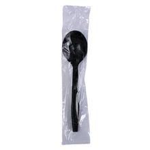 Wholesale BoxNCase Case Individually Wrapped Black Soup Spoon Heavy Duty- Bulk