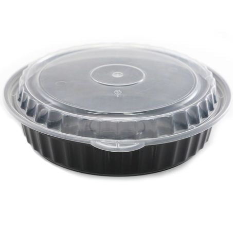 Wholesale BoxNCase Case 8In 35Oz Black Micro Containers- Bulk