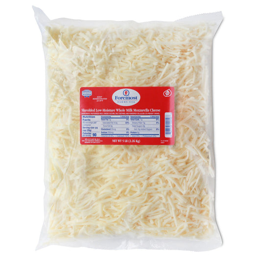 Wholesale Foremost Each Whole Milk Shredded Mozzarella Cheese- Bulk