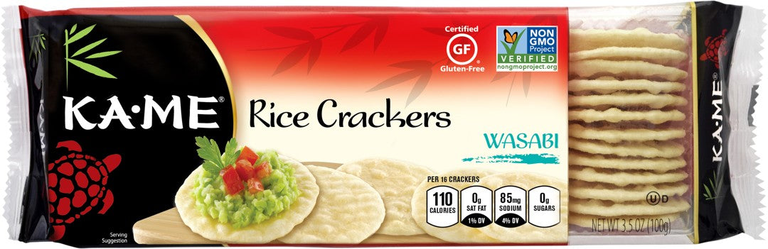 Wholesale Kame Rice Crackers Wasabi- Bulk