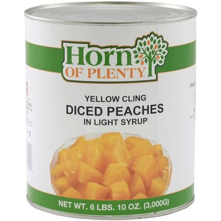 Wholesale Horn Of Plenty Case Diced Peaches In Light Syrup- Bulk