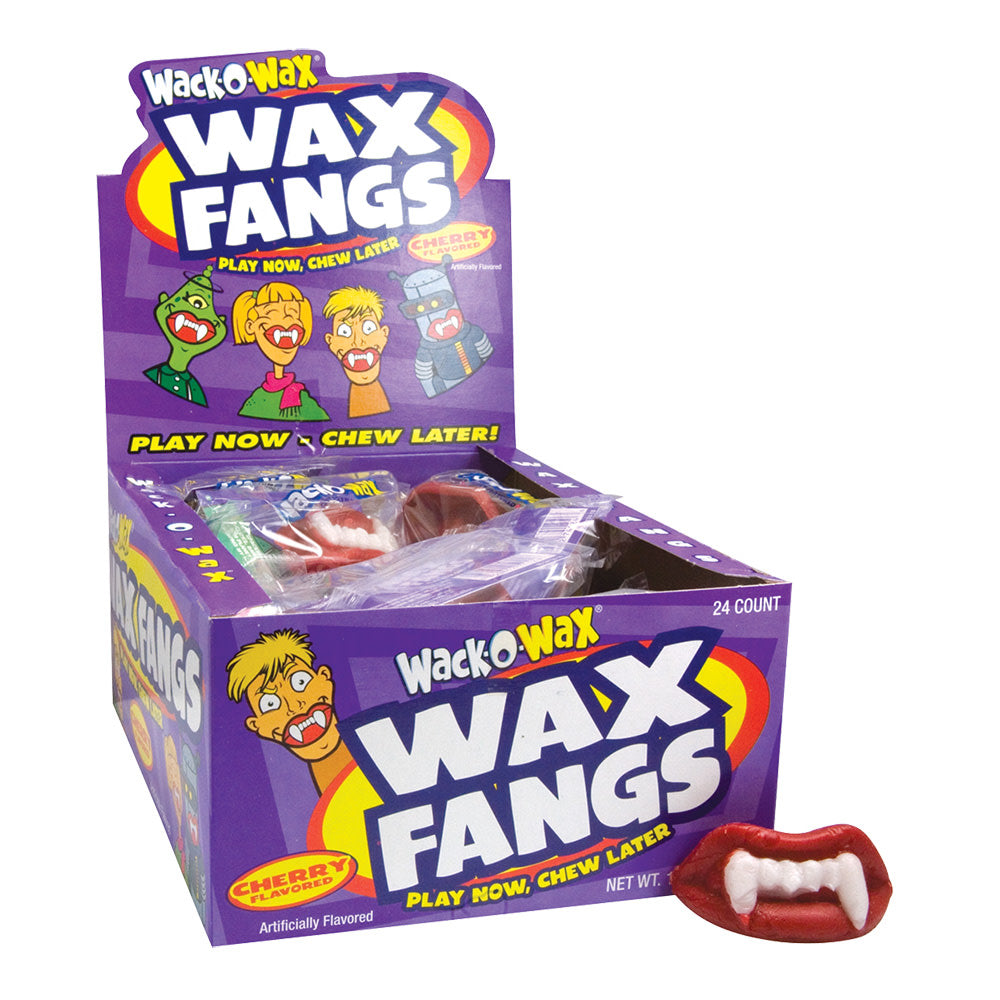 Wholesale Wack-O-Wax Wax Fangs Cherry Flavored Pack 24 0.58 Oz- Bulk