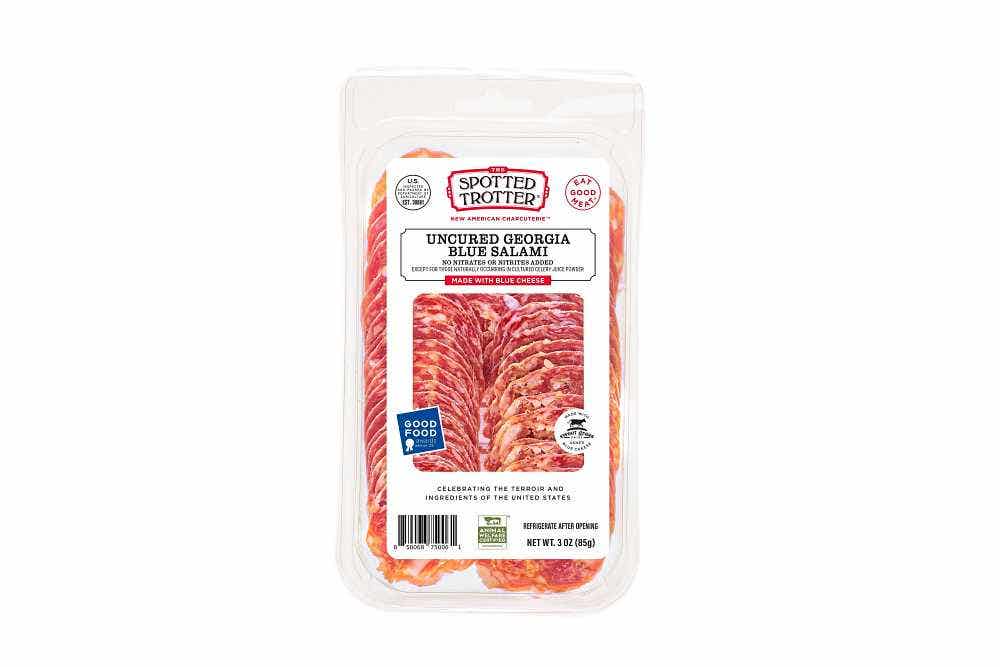 Wholesale Spotted Trotter Georgia Blue Salami Uncured Sliced 3 Oz- Bulk