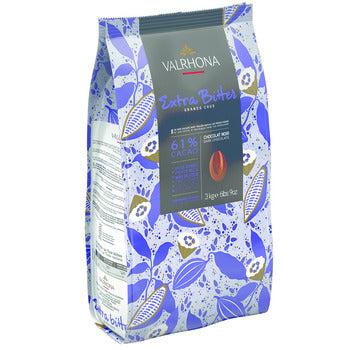 Wholesale Valrhona 61% Extra Bitter Dark Chocolate 3kg- Bulk