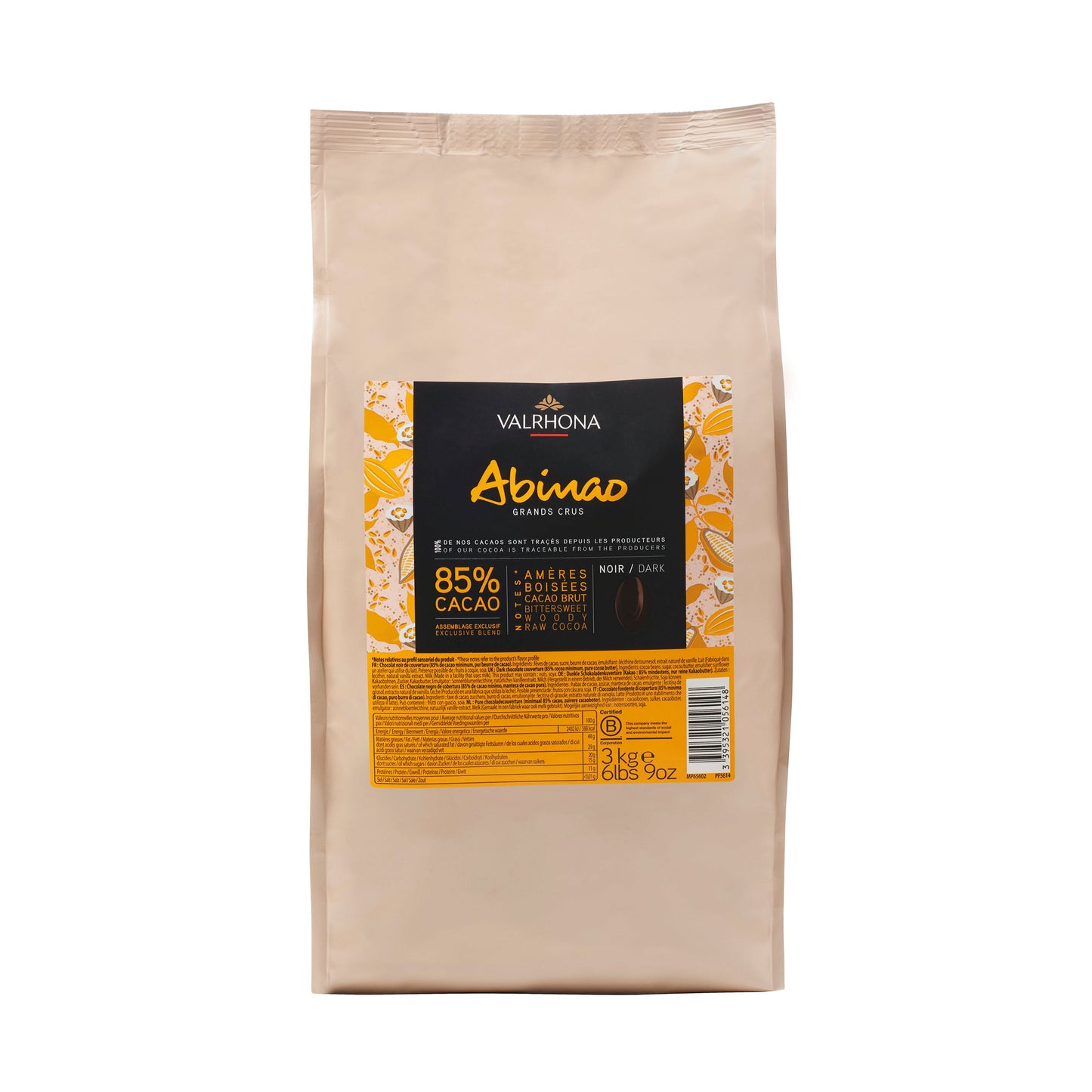 Wholesale Valrhona 85% Abinao Dark Chocolate 3kg- Bulk