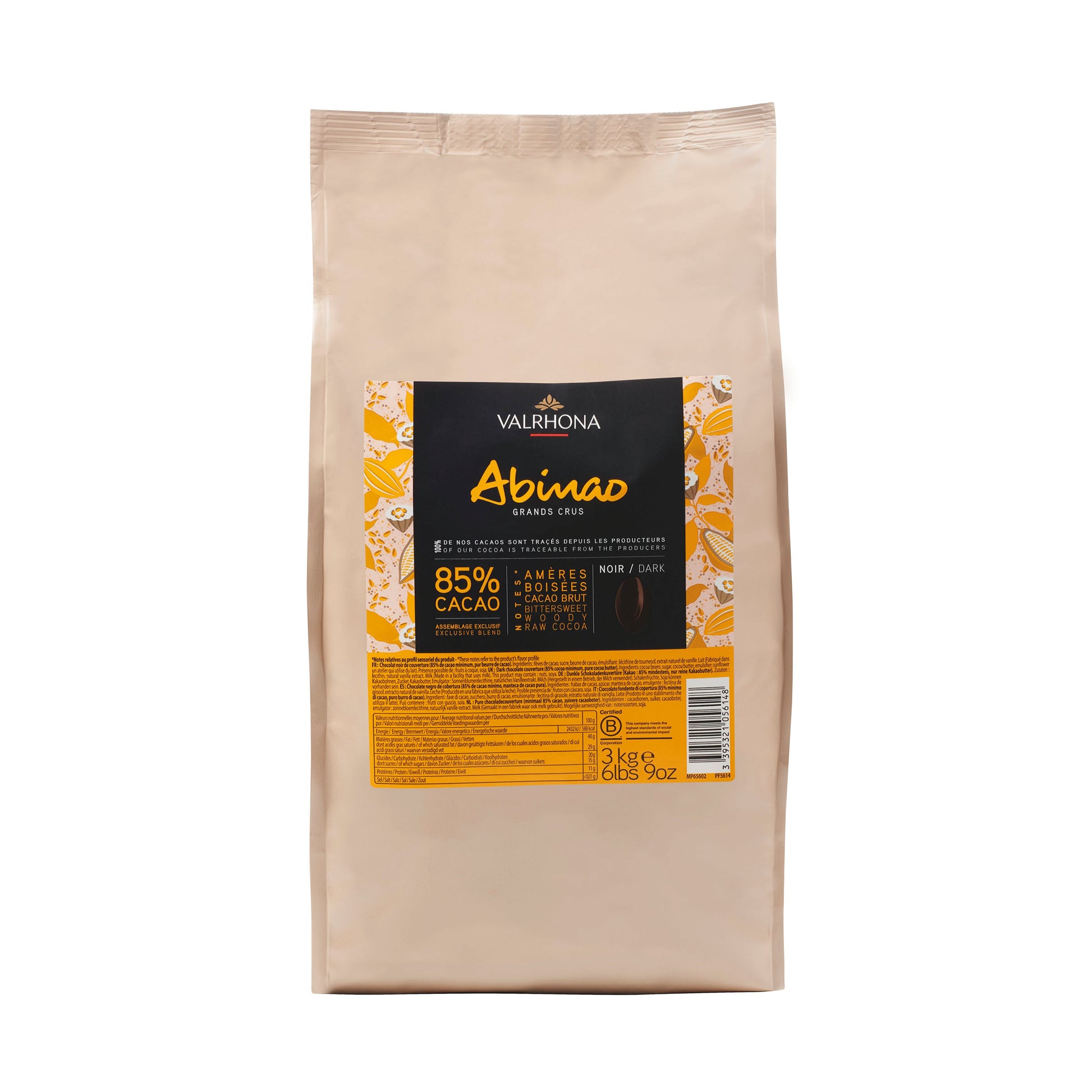 Wholesale Valrhona 85% Abinao Dark Chocolate 3kg- Bulk