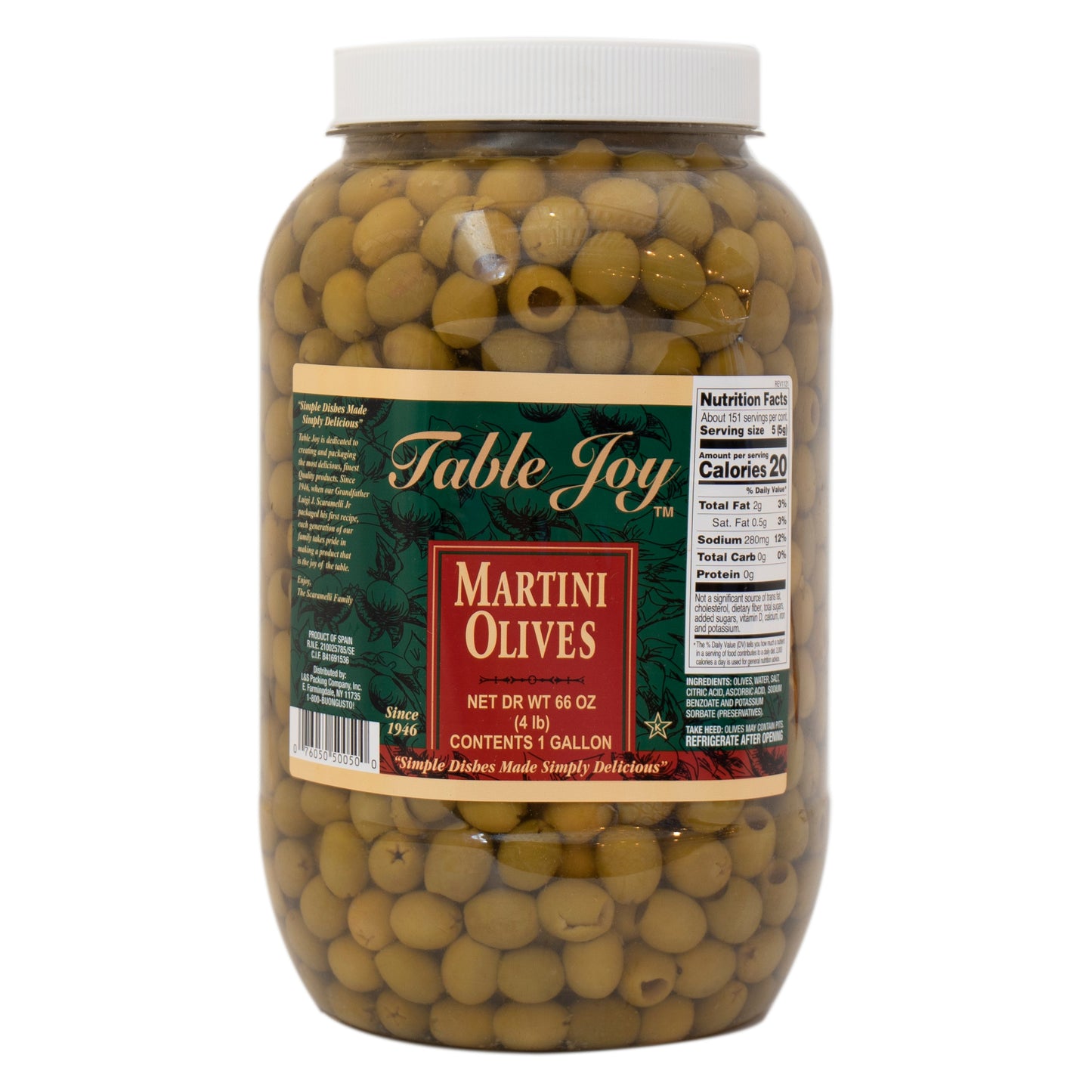Wholesale Table Joy Pitted Spanish Martini Olives- Bulk