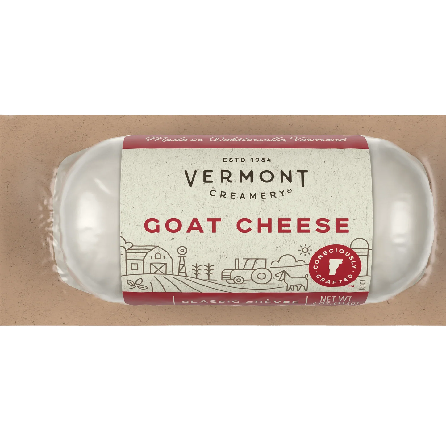 Wholesale Vt Creamery Each Chevre Goat Cheese Log- Bulk