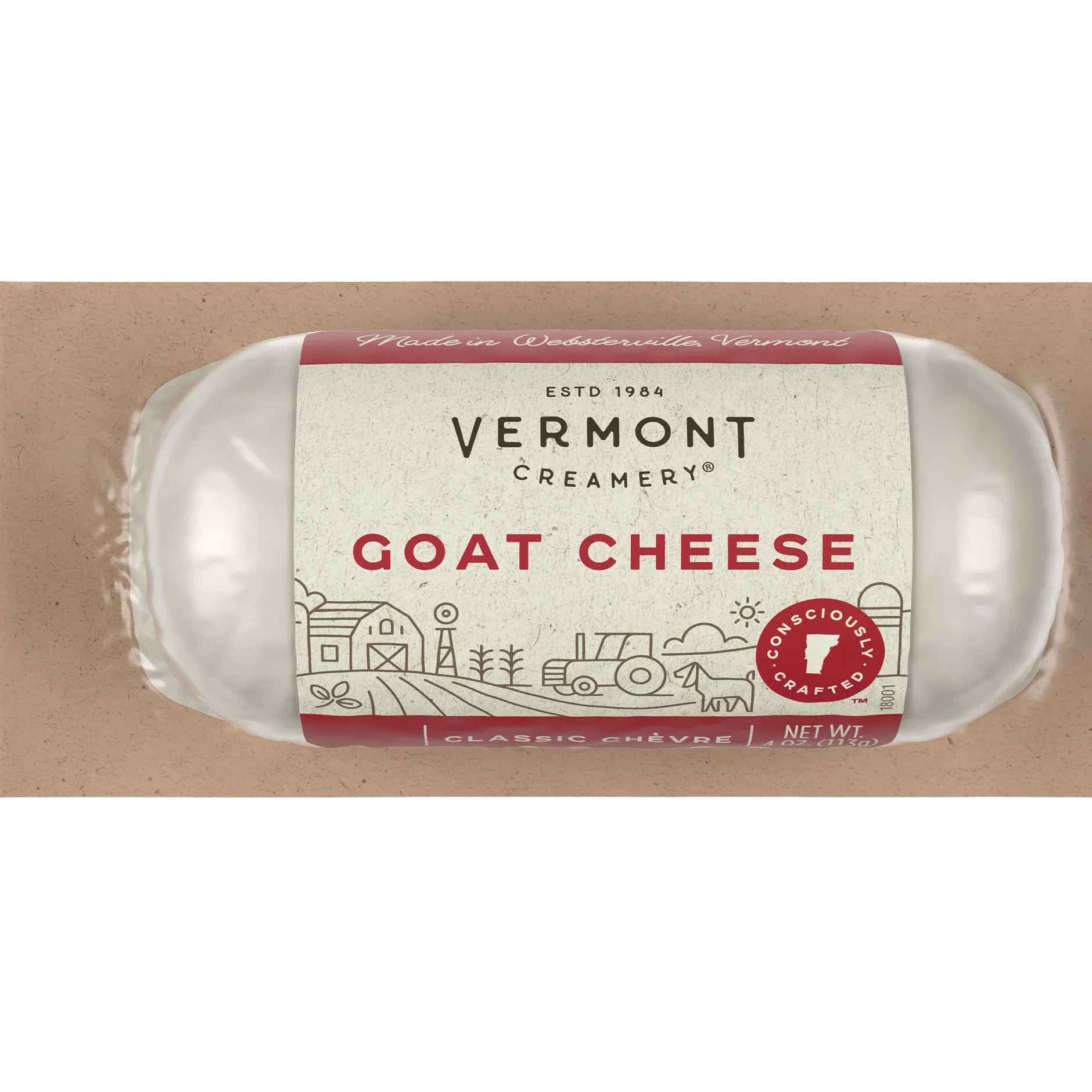 Wholesale Vt Creamery Each Chevre Goat Cheese Log- Bulk
