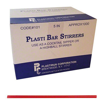 Wholesale Plastirun Corp Stirrer 5" Coffee (Red)- Bulk
