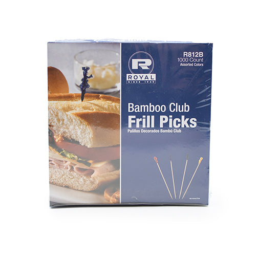 Wholesale Amercareroyal 4 in Club Frilled Toothpick- Bulk