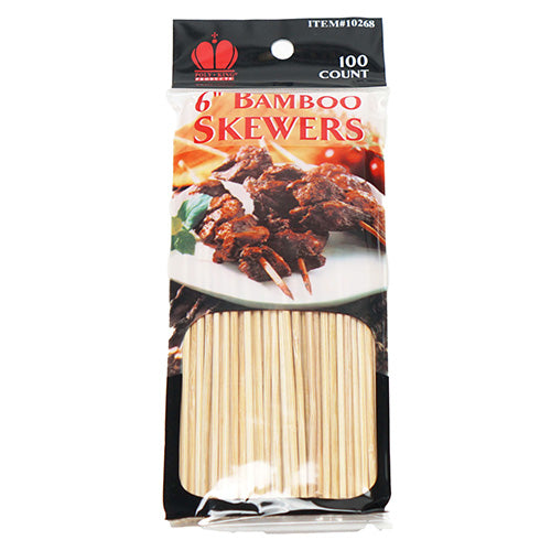 Wholesale Taiwan 6" Bamboo Skewers- Bulk