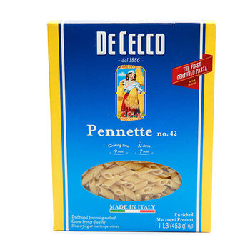 Wholesale De Cecco Dried Pennette Pasta 1lb- Bulk