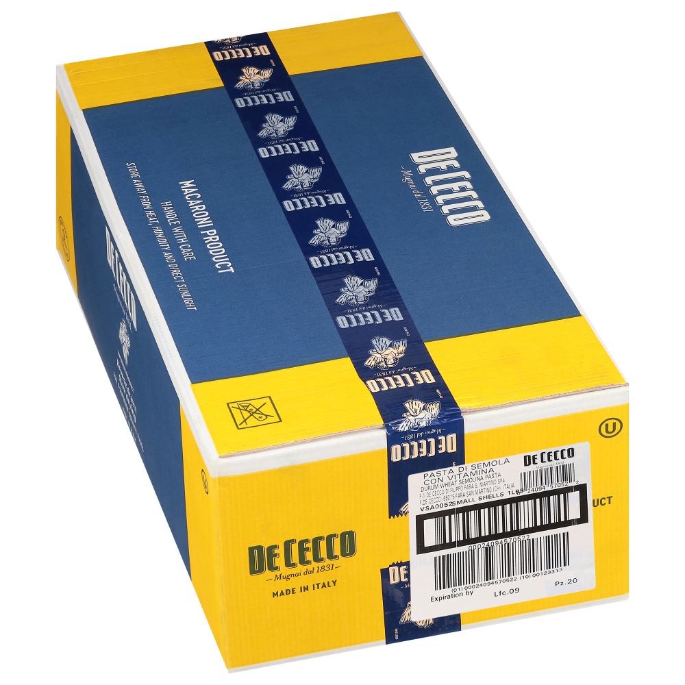 Wholesale De Cecco Dried Conchiglie Pasta 16oz- Bulk
