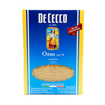 Wholesale De Cecco Riso #74 Pasta 1lb- Bulk