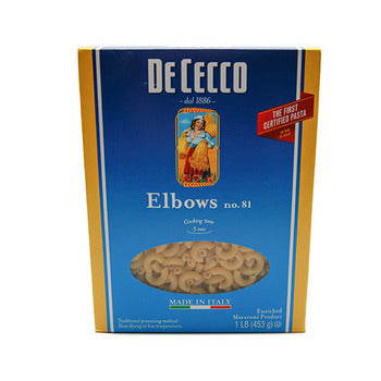 Wholesale De Cecco Dried Elbow Pasta 1lb- Bulk