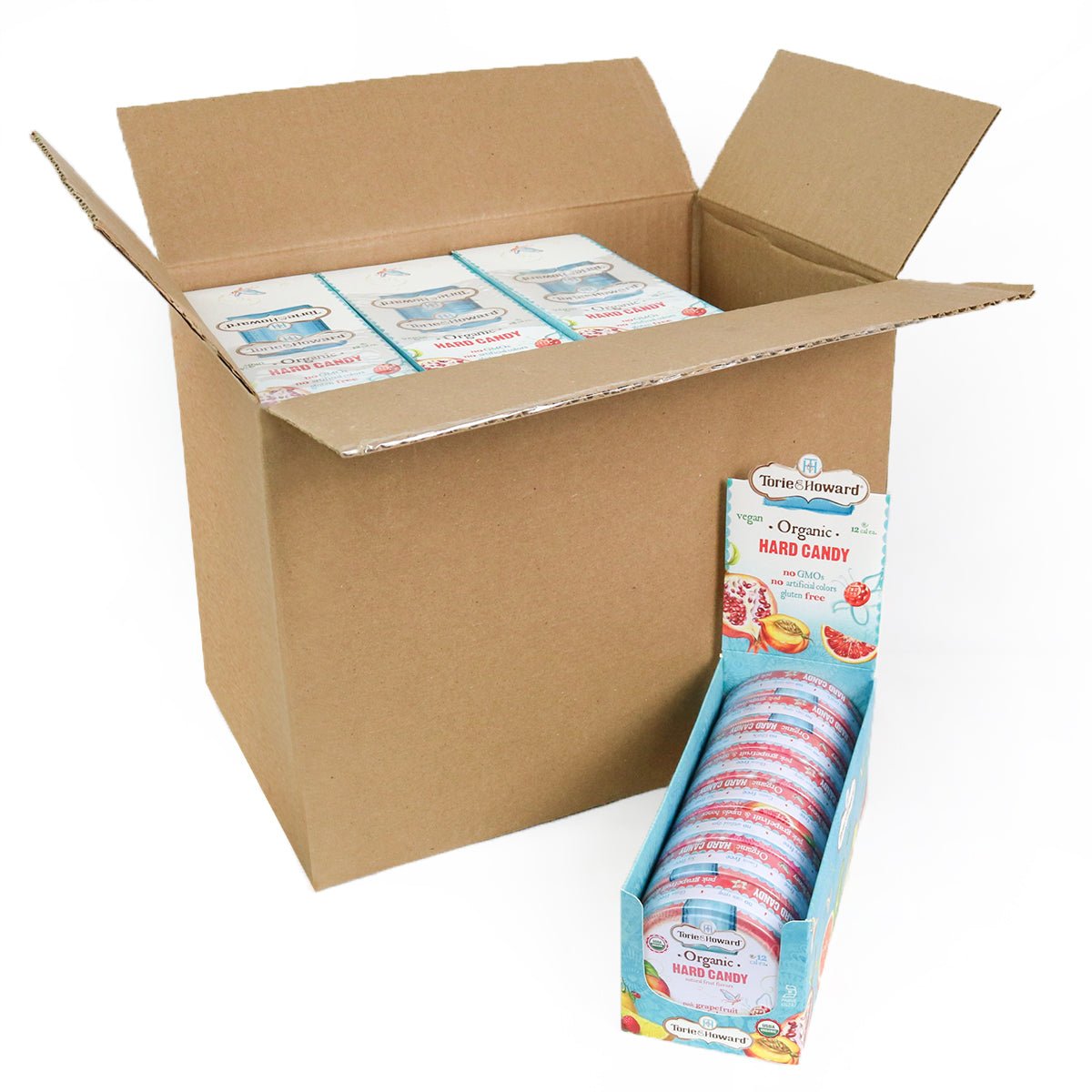 Wholesale Torie & Howard Grapefruit and Tupelo Honey Organic Hard Candy 2oz Tins (8ct Box)- Bulk