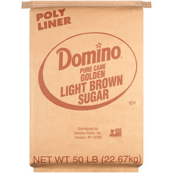 Wholesale Domino Light Brown Sugar 50lb- Bulk