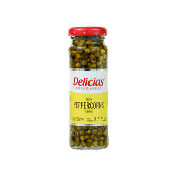 Wholesale Delicias Green Peppercorns in Brine 3.5oz- Bulk