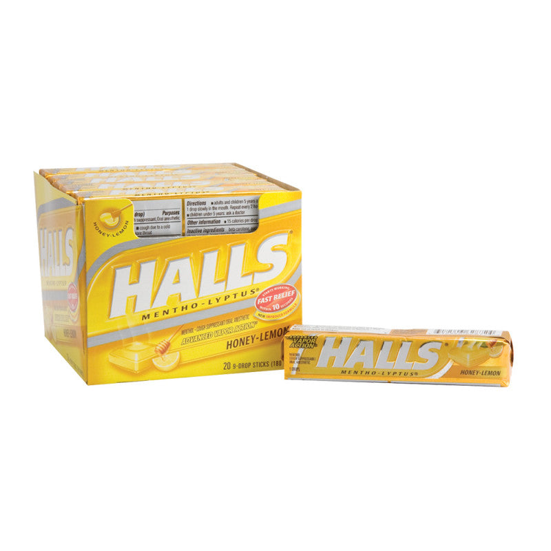 Wholesale Halls Honey Lemon Cough Drops- Bulk