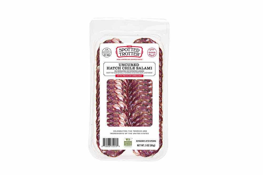 Wholesale Spotted Trotter Hatch Chili Salami Uncured Sliced 3 Oz- Bulk