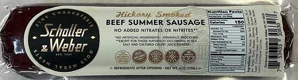 Wholesale Schaller & Weber Hickory Smoked Beef Summer Sausage 6 Oz- Bulk