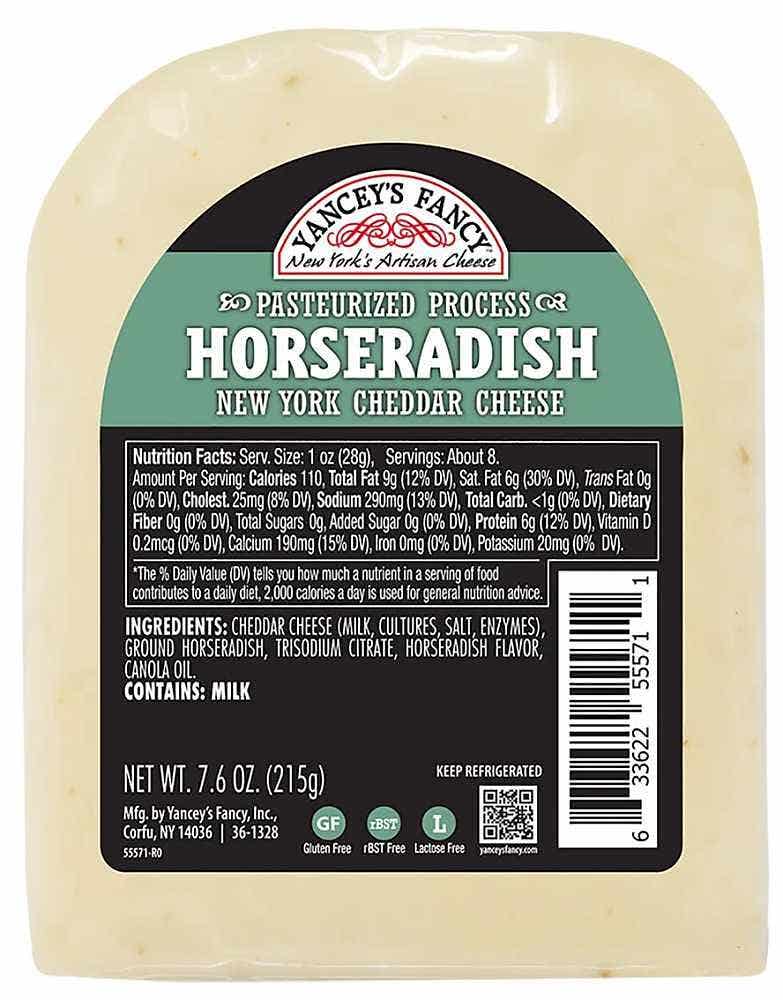 Wholesale Yancey's Fancy Horseradish Cheddar Wedge 7.6 Oz- Bulk