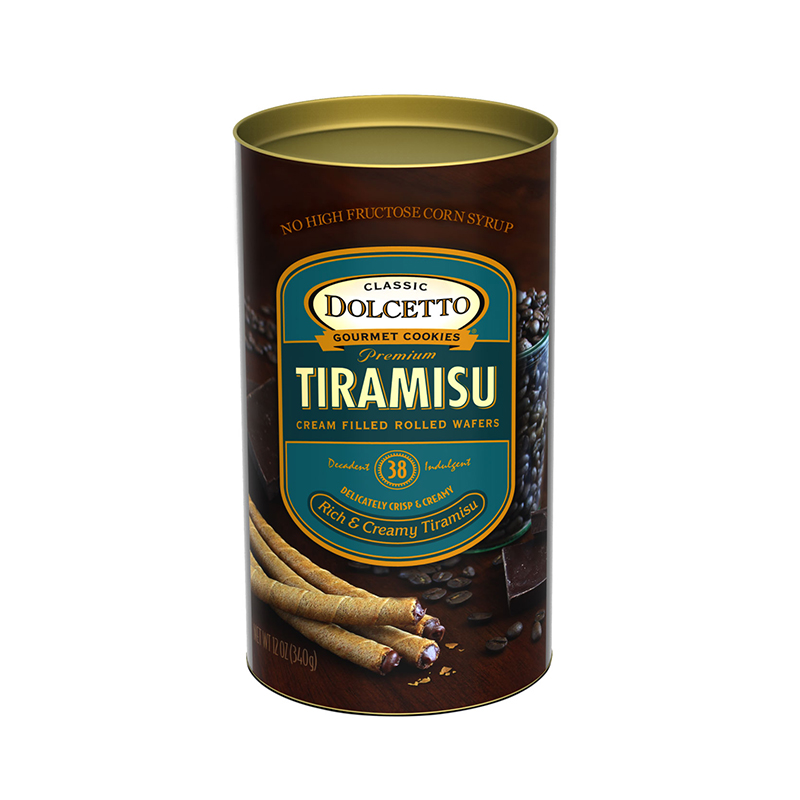 Wholesale Dolcetto Tiramisu Wafer Rolls Tin 12 oz Bag- Bulk