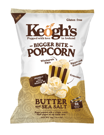 Wholesale Keogh's Butter and Sea Salt Popcorn, Hand-Popped Wholegrain Snack (2.5 OZ)- Bulk