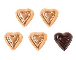 Wholesale Dark Choc Bronze Mini Hearts (30 Lb.)- Bulk