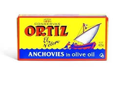 Wholesale Conservas Ortiz Spanish Anchovy Fillets in Olive Oil Tins 10 G- Bulk