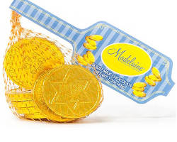 Wholesale 1 ½ Oz. Chanukah Coins Mesh Bag (1 Tub)- Bulk