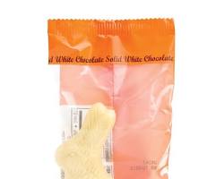 Wholesale Madelaine Chocolate 2½ Oz. White Chocolate Sitting Rabbit Cello Bag (4½")- Bulk