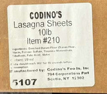 Wholesale Codino's Foods Lasagna Sheets 10 Lb- Bulk