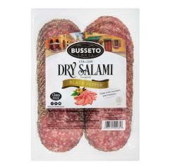 Wholesale Busseto Ground Black Pepper Salami Sliced 8 Oz- Bulk