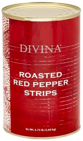 Wholesale Divina Roasted Red Peppers 5.75#- Bulk