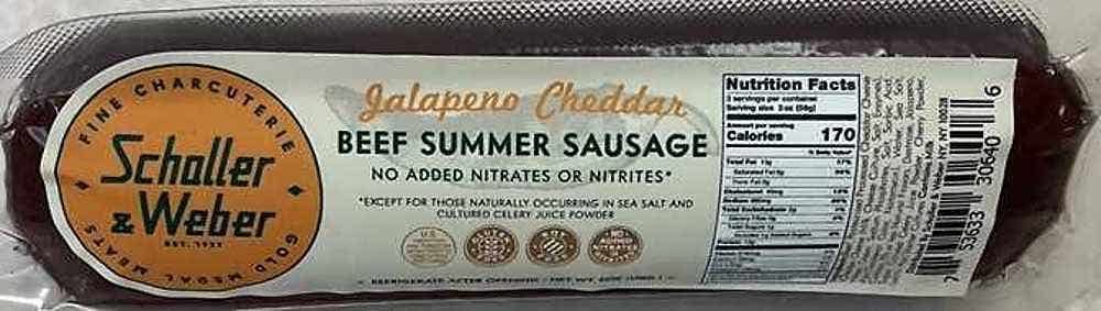 Wholesale Schaller & Weber Jalapeno Cheddar Beef Summer Sausage 6 Oz- Bulk