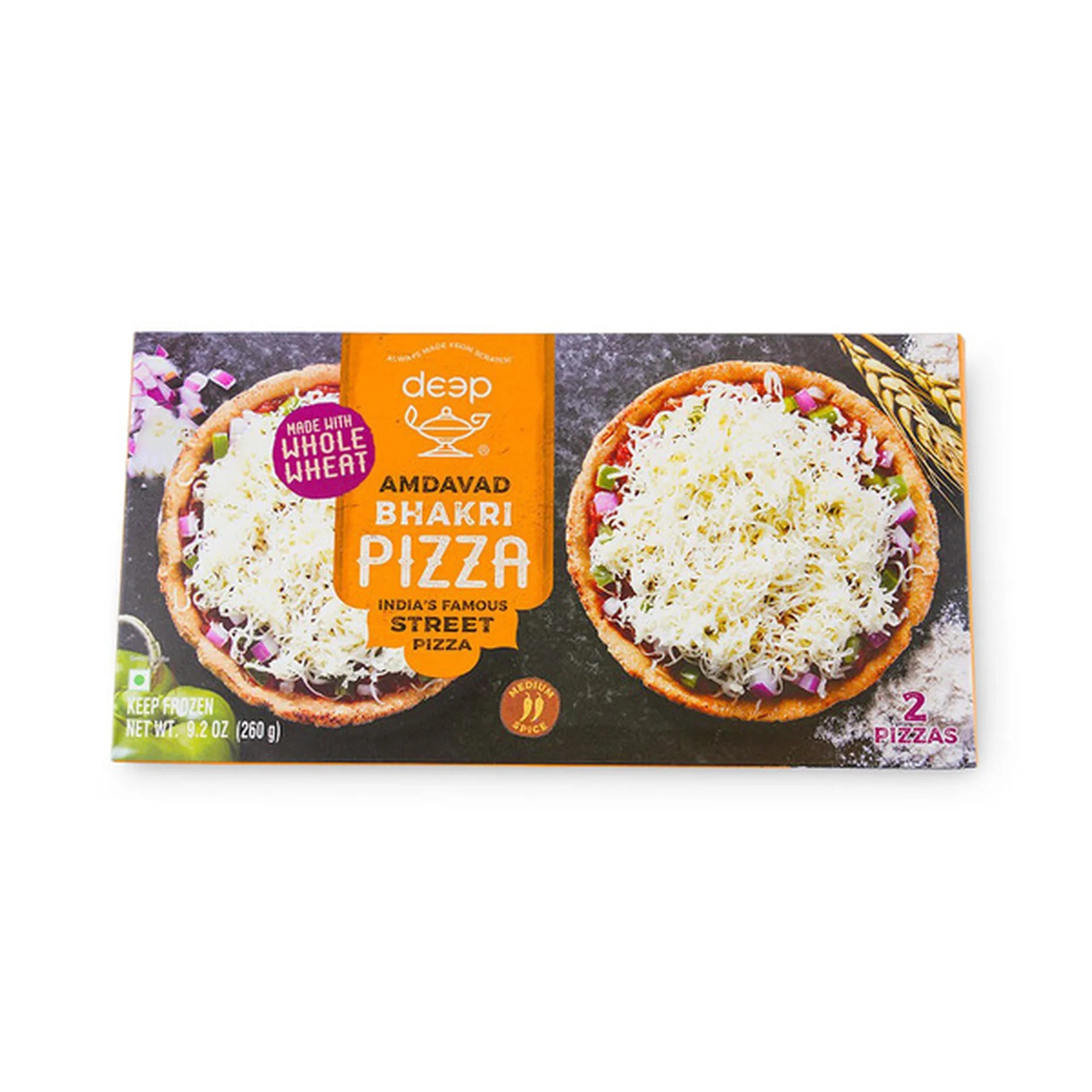 Wholesale Deep WholeWheat Amdavad Bhakri Pizza 9.2Oz- Bulk
