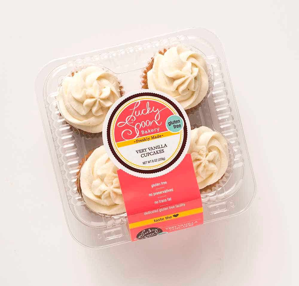 Wholesale Lucky Spoon Bakery Very Vanilla Cupcakes 8 Oz- Bulk