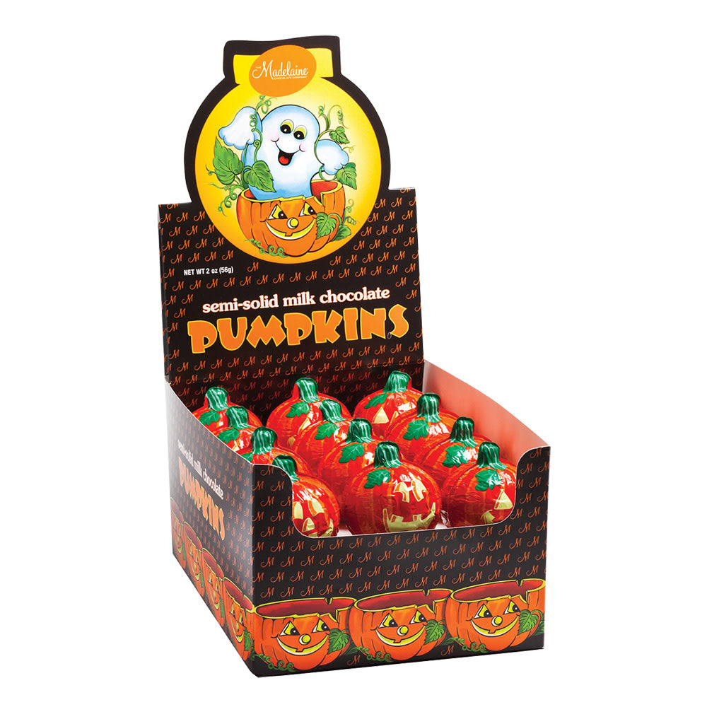 Wholesale Madelaine Milk Chocolate Foiled Semi Solid Pumpkin 2 Oz- Bulk