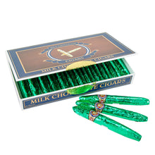 Wholesale Madelaine St. Patrick'S Milk Chocolate Foiled Cigars Green 0.75 Oz- Bulk