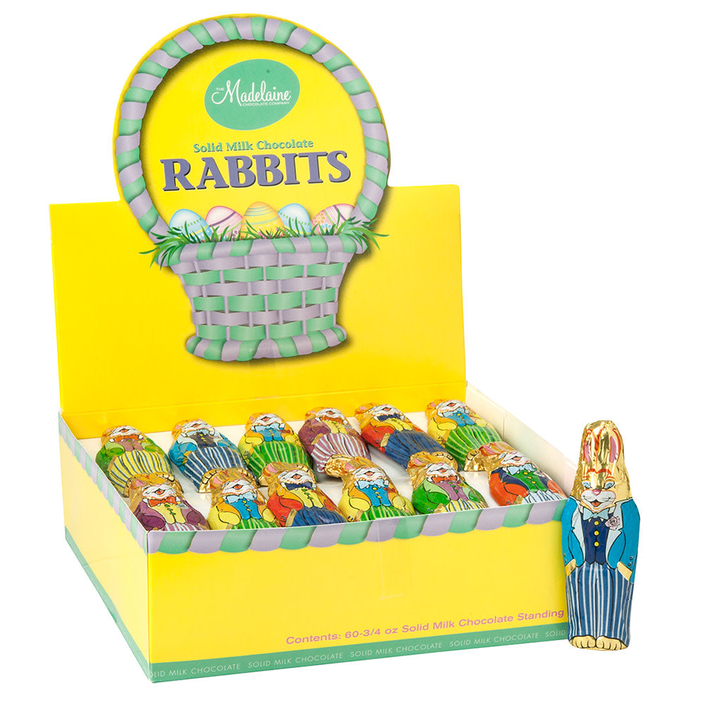 Wholesale Madelaine Milk Chocolate Foiled Rabbit Flat 0.75 Oz- Bulk