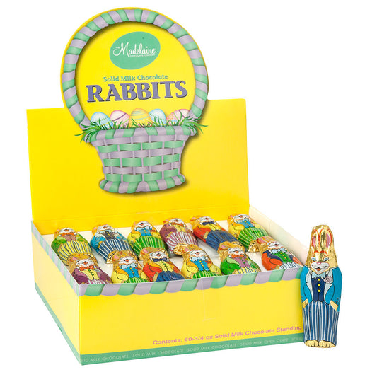 Wholesale Madelaine Milk Chocolate Foiled Rabbit Flat 0.75 Oz- Bulk
