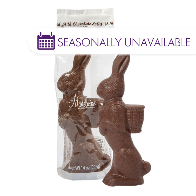 Wholesale Madelaine Solid Milk Chocolate Standing Rabbit 14 Oz- Bulk
