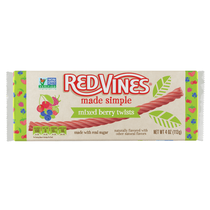 Wholesale Red Vines Made Simple Berry Licorice Twists 4oz Trays- Bulk
