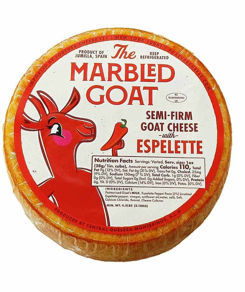 Wholesale The Marbled Goat Espelette Goat Cheese Wheel 4.5 Lb- Bulk