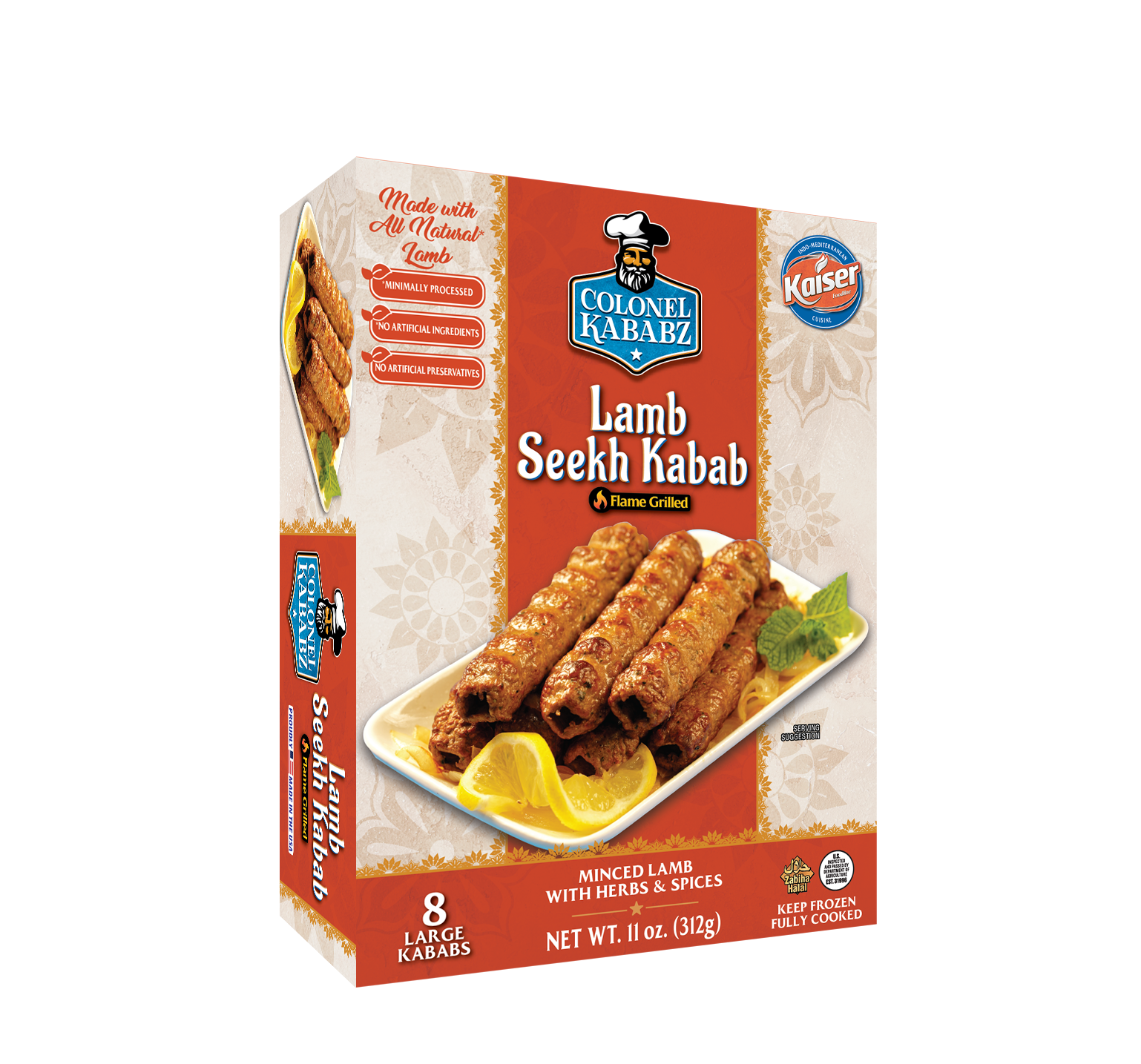 Wholesale Colonel Kababz Lamb Seekh kabab 312g- Bulk
