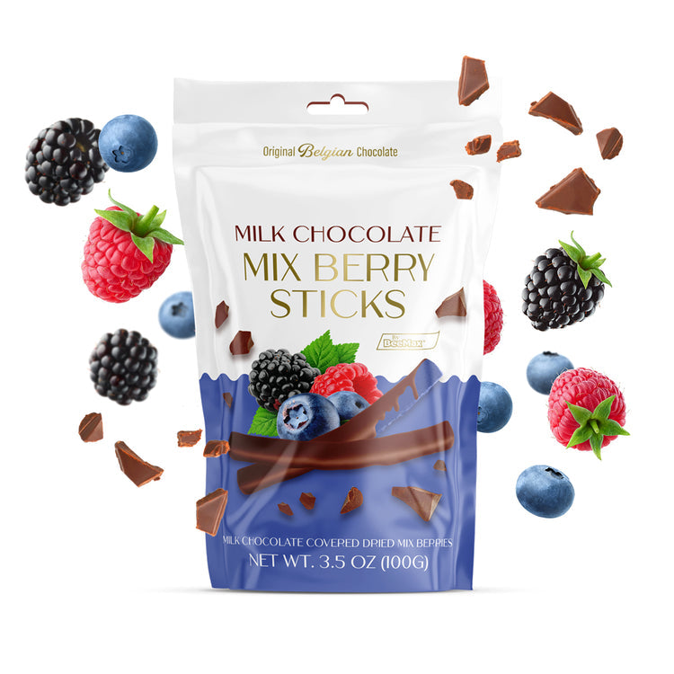 Wholesale BeeMax Milk Chocolate Mixberry Sticks – 3.5 Oz- Bulk